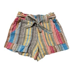 Colorful Striped High Waist Women's Shorts